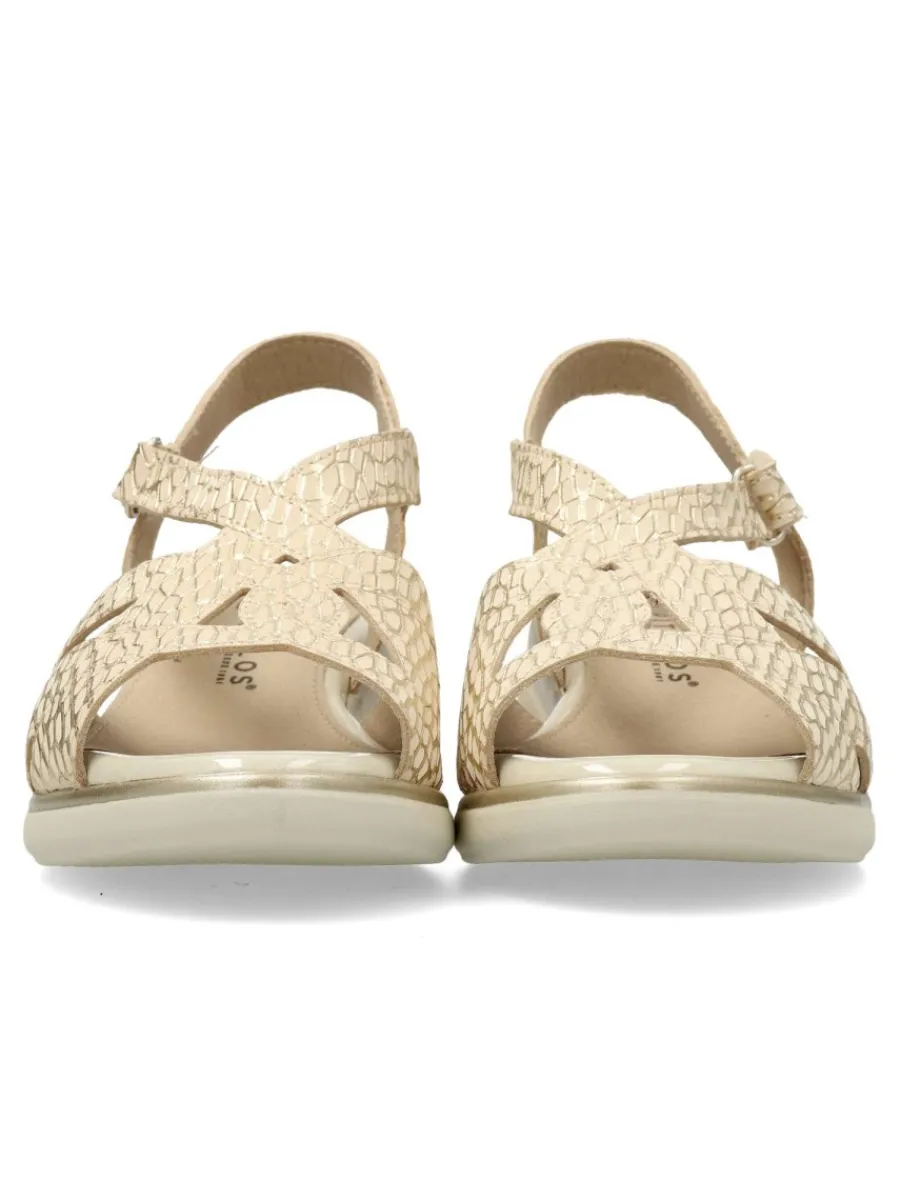 Outlet PITILLOS Sandalia piel grabada confort mujer