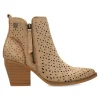New REFRESH Botines cowboy antelina troquelada