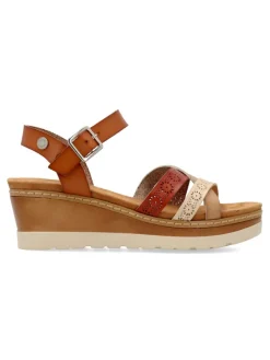 Outlet REFRESH Sandalia confort troquelada cuña