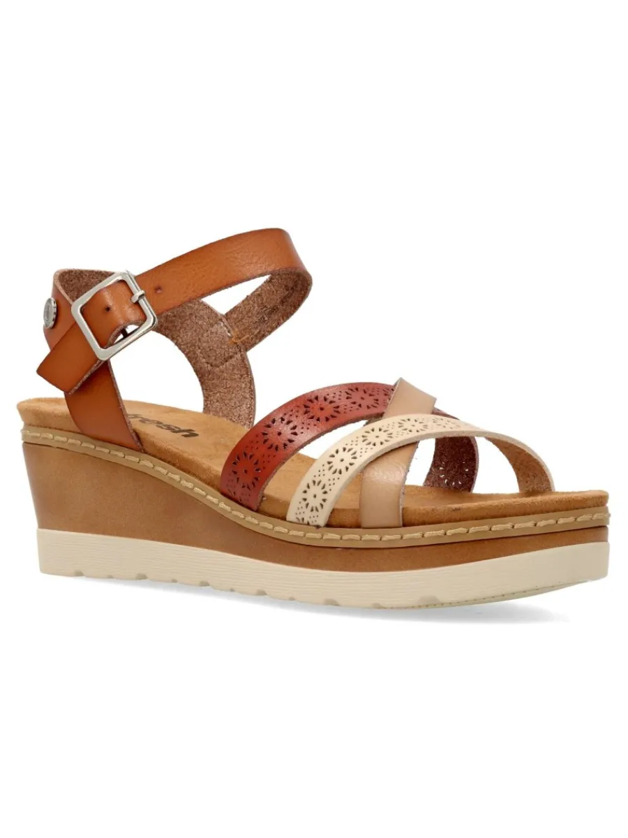 Outlet REFRESH Sandalia confort troquelada cuña