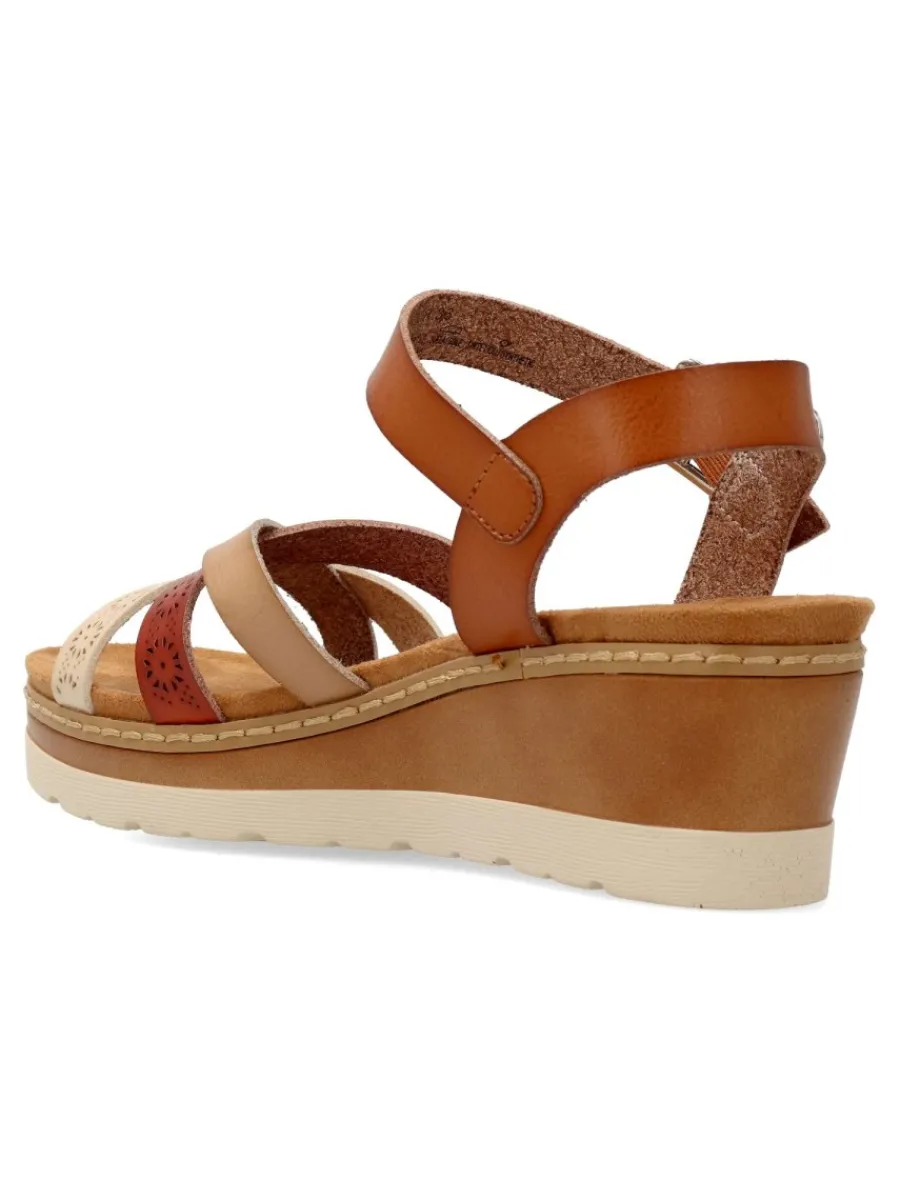 Outlet REFRESH Sandalia confort troquelada cuña