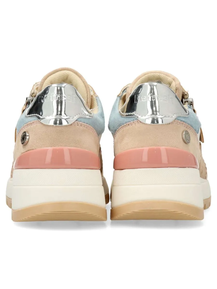 Discount REFRESH Sneakers casual vegano cremallera mujer