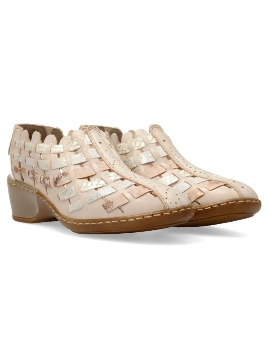 Fashion RIEKER Zapato piel tiras confort mujer