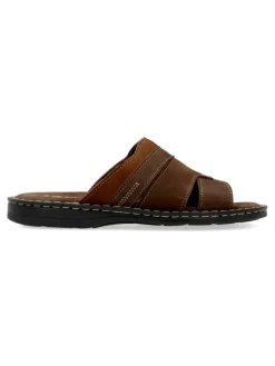 Online SAKUT Sandalia pala piel nobuck marrón hombre