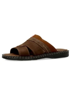 Online SAKUT Sandalia pala piel nobuck marrón hombre
