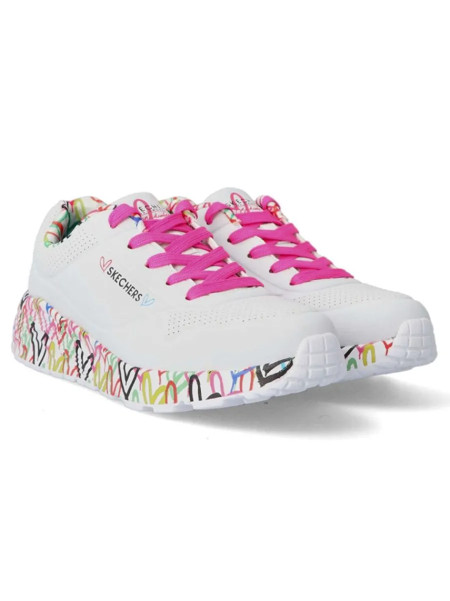 Fashion SKECHERS Deportivo casual cómodo mujer SKE 314976L BLANCO