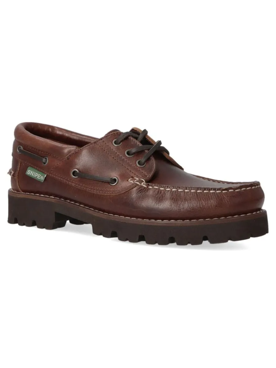Hot SNIPE Náutico ligero piel hombre SNI 21290 MARRON