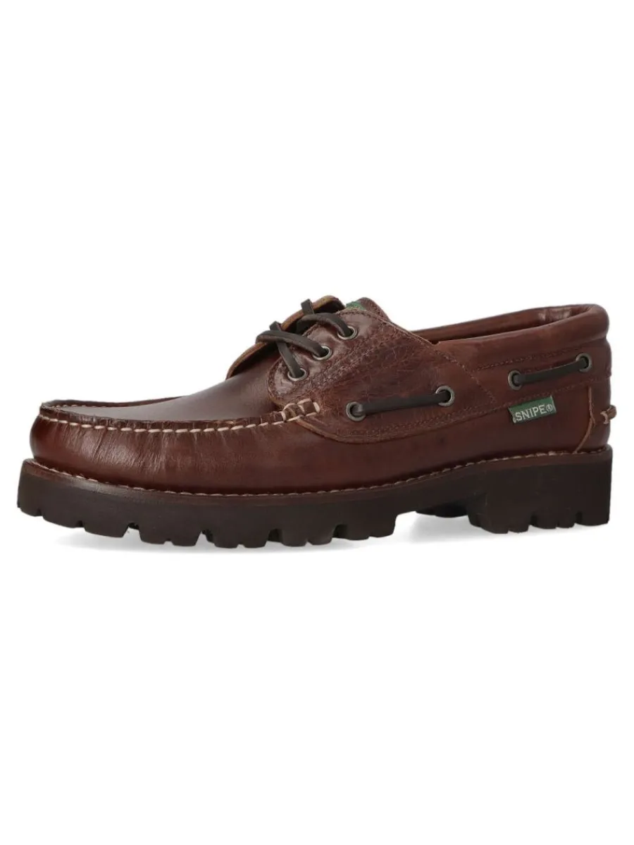 Hot SNIPE Náutico ligero piel hombre SNI 21290 MARRON