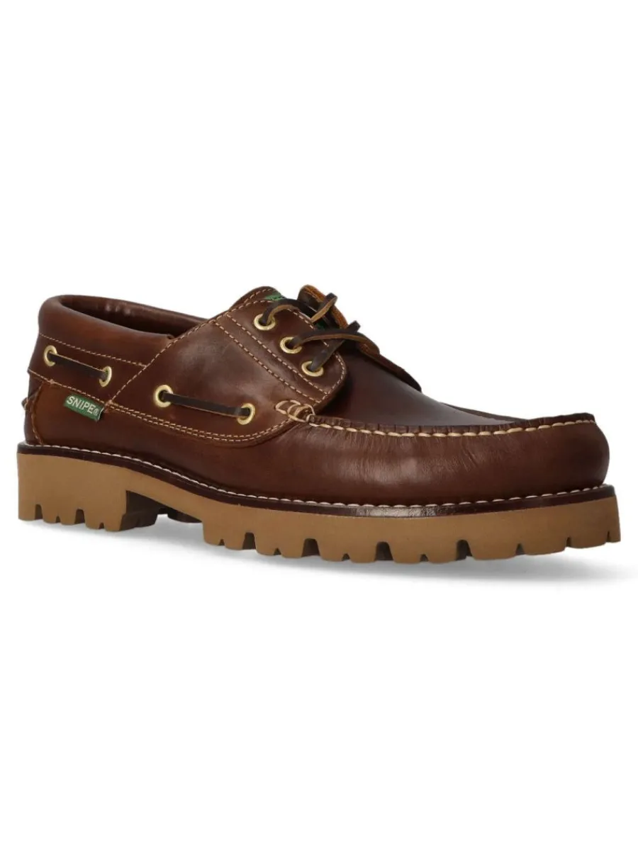 Hot SNIPE Zapato náutico ligero piel hombre