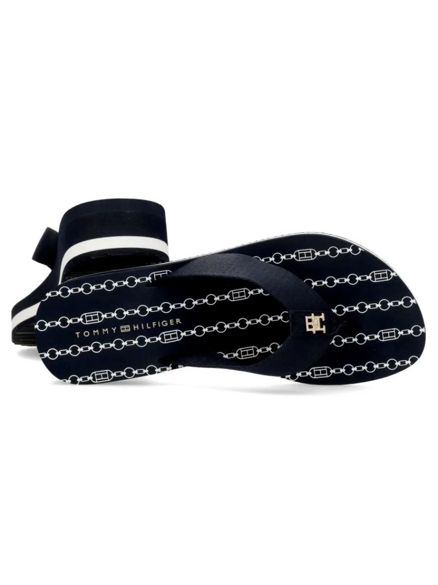Discount TOMMY HILFIGER Chancla IM TH Chainprint Midwedge Sandal