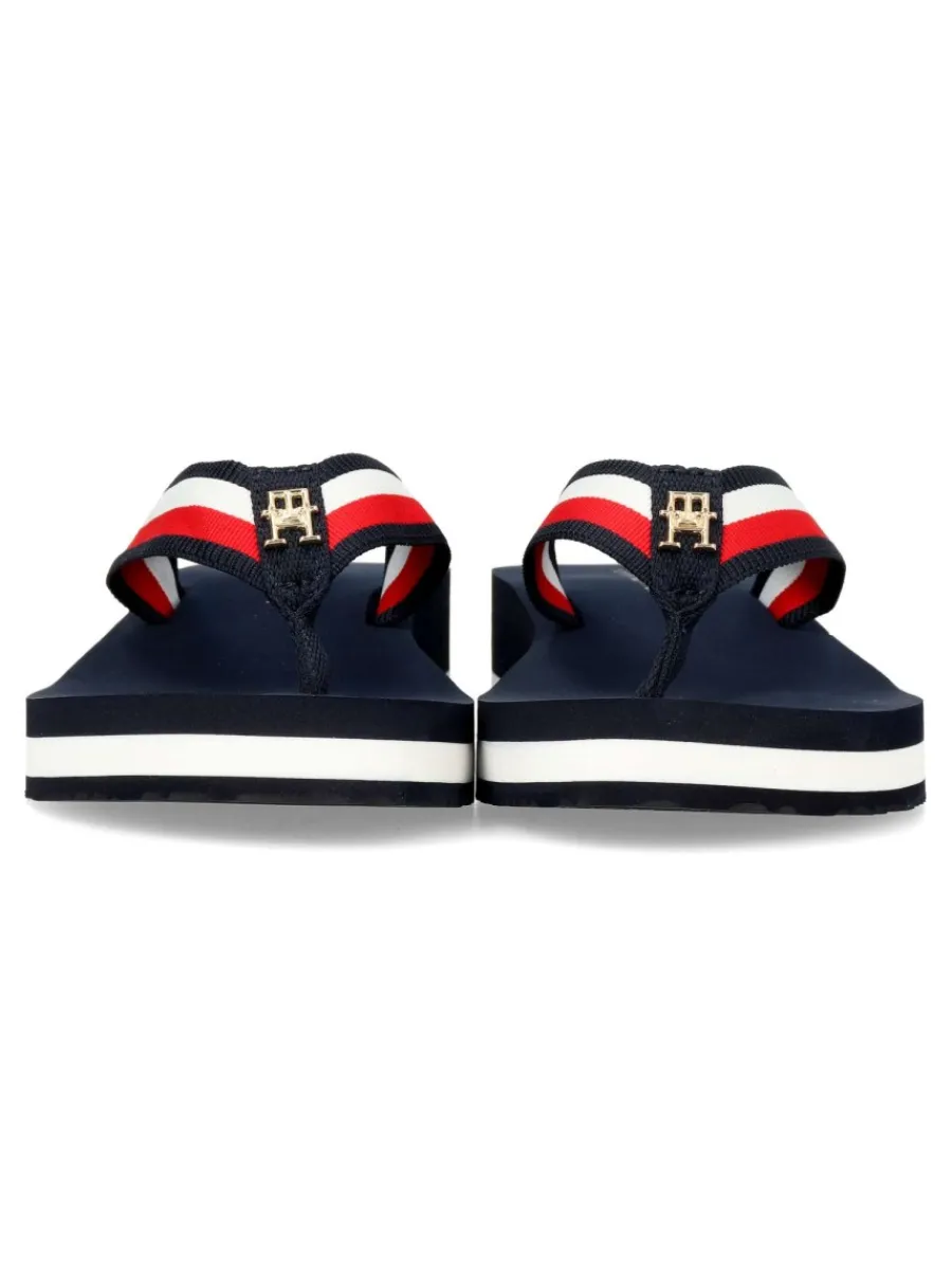 Outlet TOMMY HILFIGER Chancla TH Corp Mid Wedge Beach Sandal
