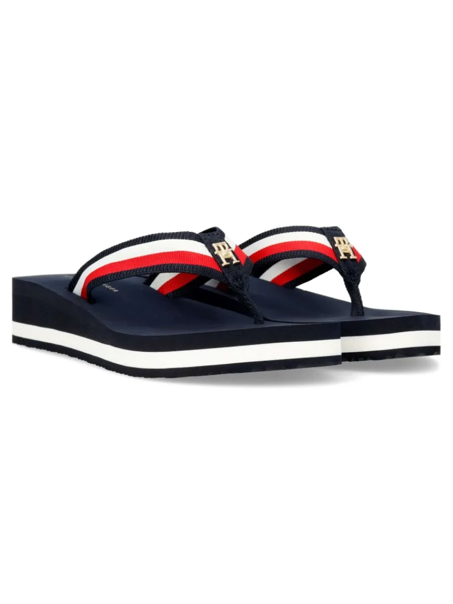 Outlet TOMMY HILFIGER Chancla TH Corp Mid Wedge Beach Sandal