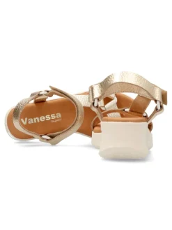 Discount PEKE'S by Vanessa VANESSA Sandalia casual piel metalizada