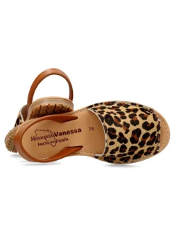 Sale VANESSA CALZADOS VANESSA Sandalia menorquina print leopardo