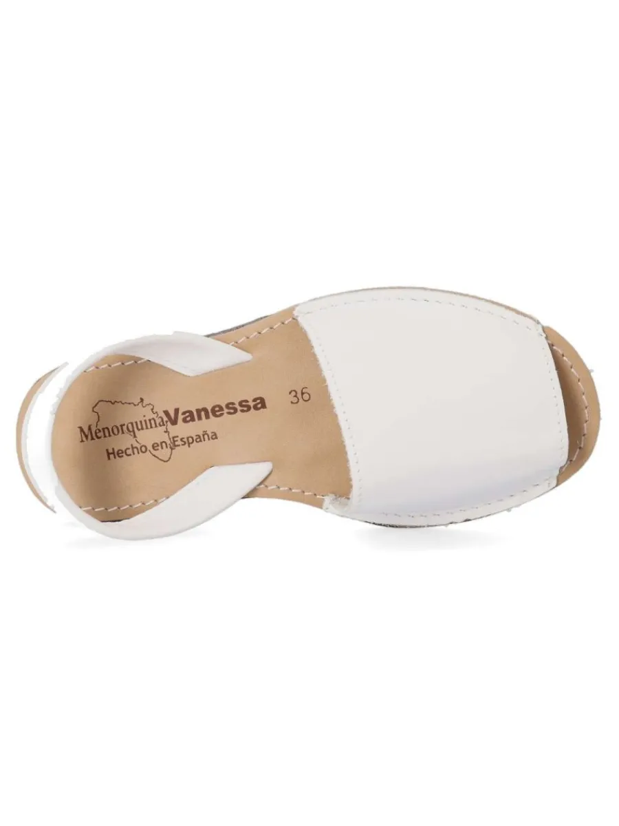 Clearance VANESSA CALZADOS VANESSA Sandalia menorquina de piel IBI 550 BLANCO