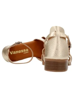 Fashion VANESSA CALZADOS VANESSA Sandalia metalizada tiras cruzadas
