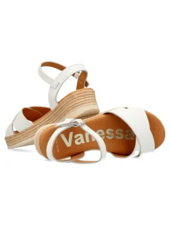 Sale PEKE'S by Vanessa VANESSA Sandalia piel blanca confort niña