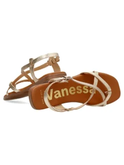 Fashion VANESSA CALZADOS VANESSA Sandalia plana piel metalizada confort