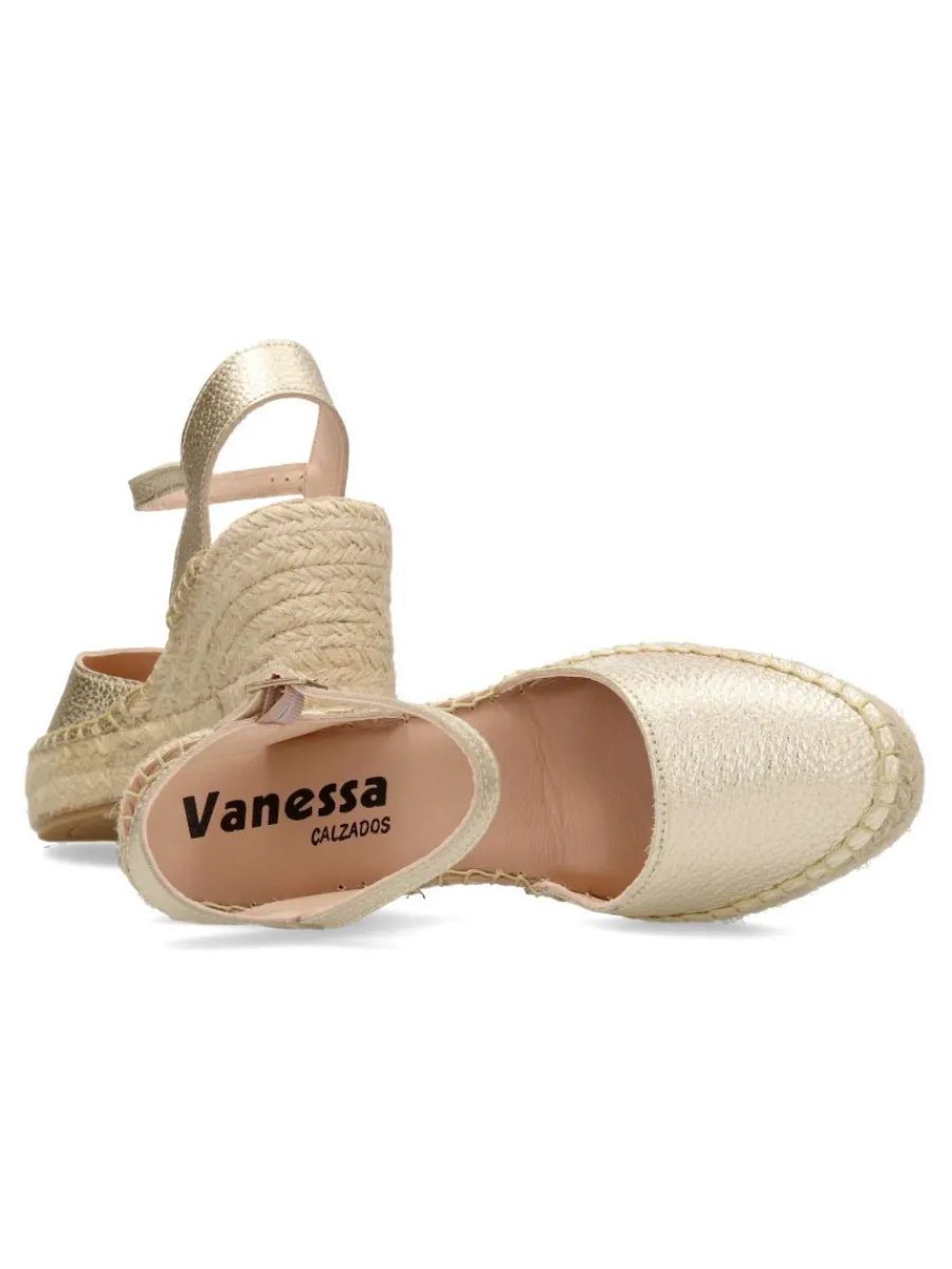 Best VANESSA CALZADOS VANESSA Sandalia valenciana piel metalizada mujer