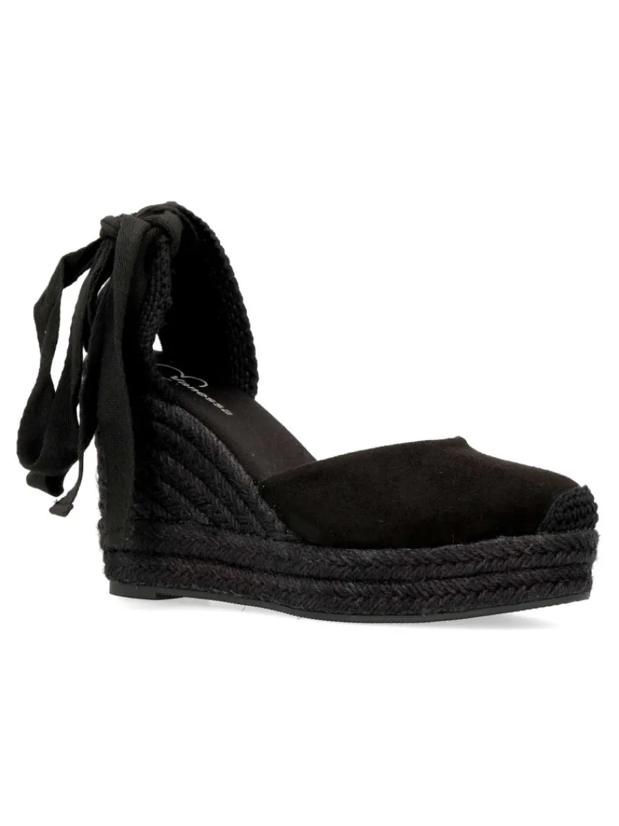 Sale VANESSA CALZADOS VANESSA Valenciana cuña yute negro cintas