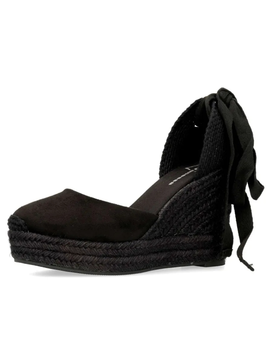 Sale VANESSA CALZADOS VANESSA Valenciana cuña yute negro cintas