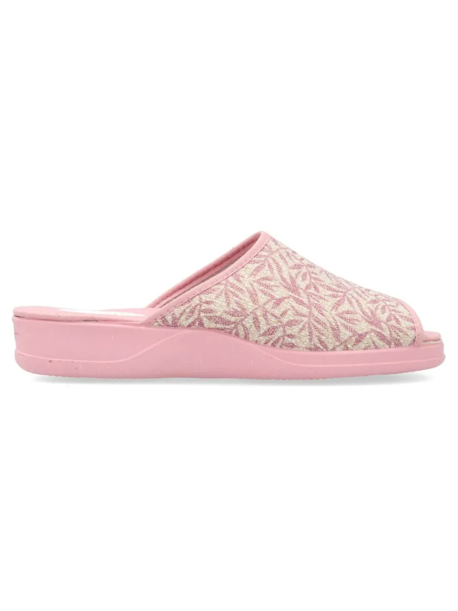 Best VANESSA CALZADOS VANESSA Zapatilla de casa pinki estampado hojas