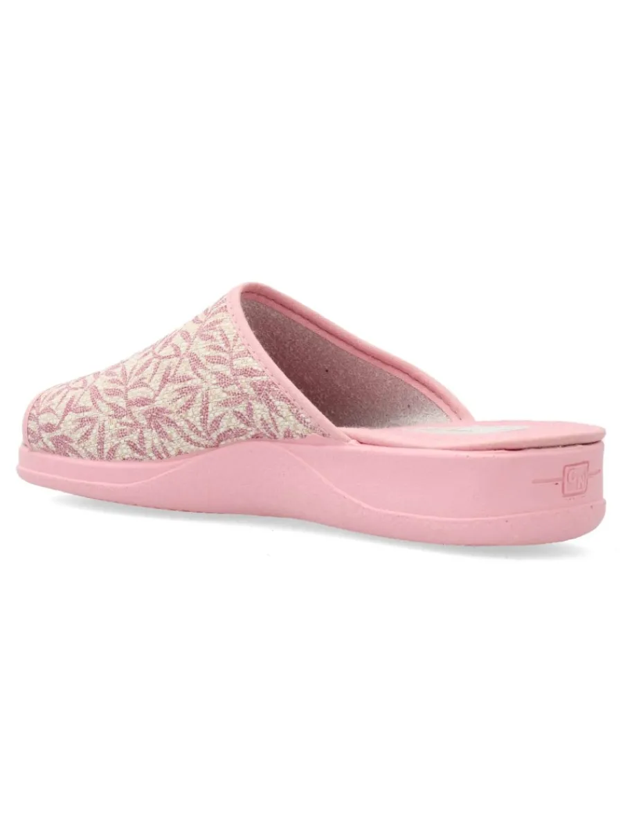 Best VANESSA CALZADOS VANESSA Zapatilla de casa pinki estampado hojas