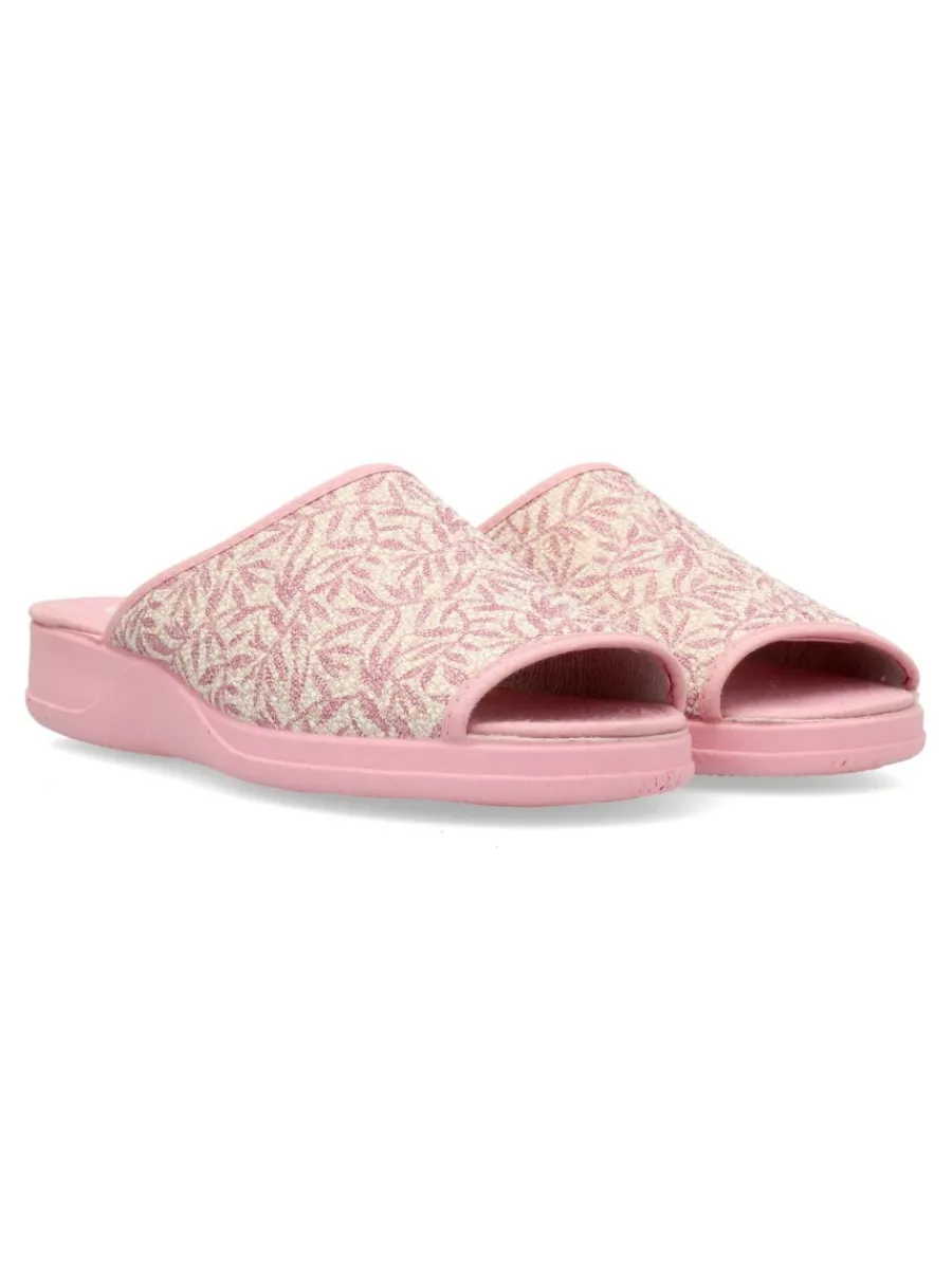 Best VANESSA CALZADOS VANESSA Zapatilla de casa pinki estampado hojas