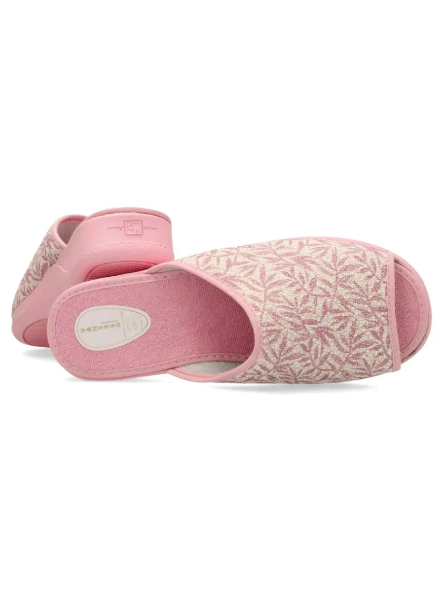 Best VANESSA CALZADOS VANESSA Zapatilla de casa pinki estampado hojas