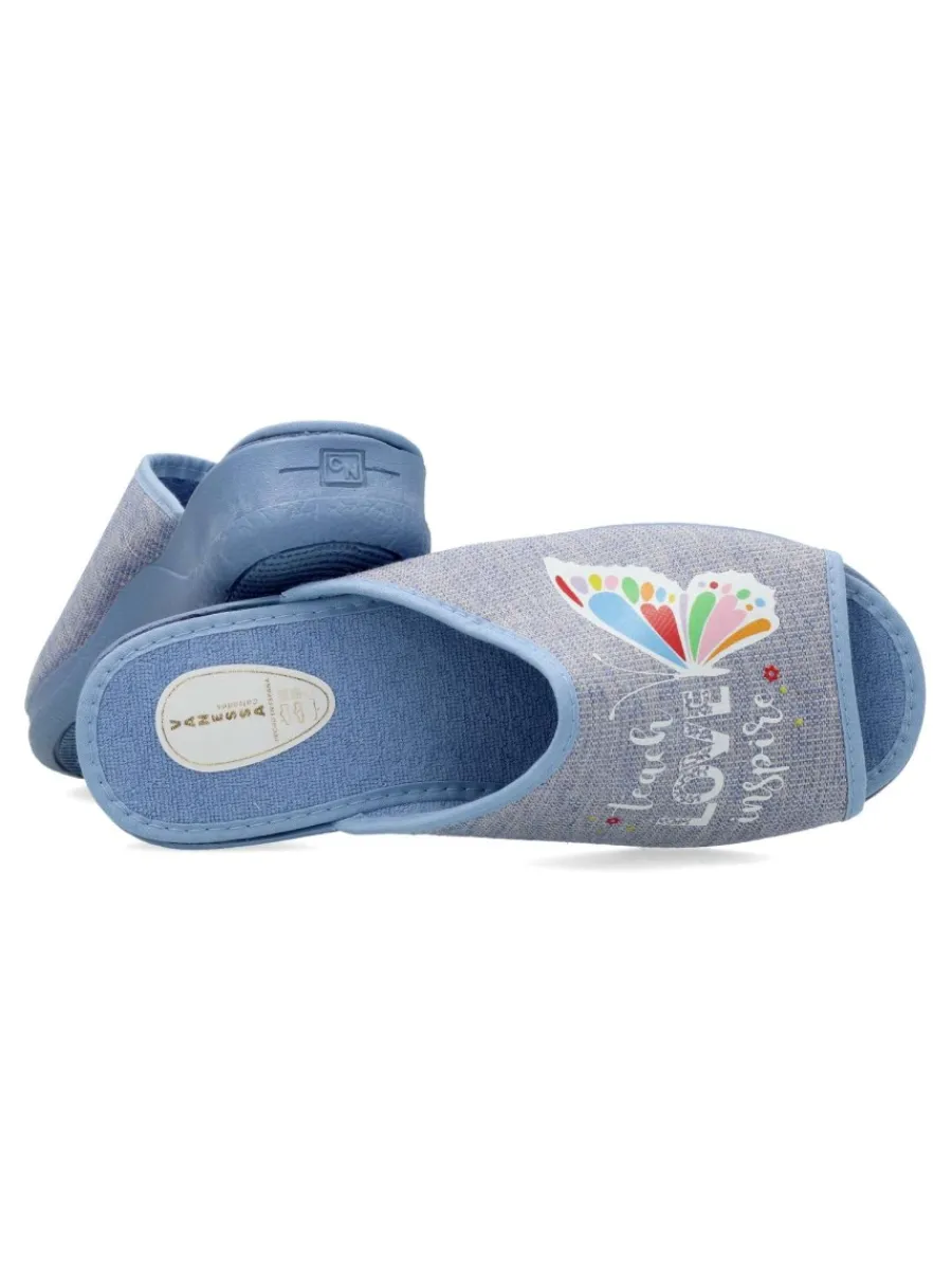 Fashion VANESSA CALZADOS VANESSA Zapatilla de casa pinki confort mariposas