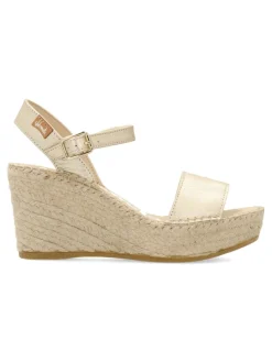 Fashion VIDORRETA Alpargata cuña alta hebilla mujer