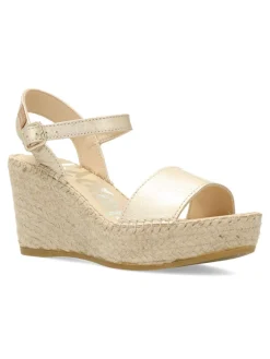 Fashion VIDORRETA Alpargata cuña alta hebilla mujer