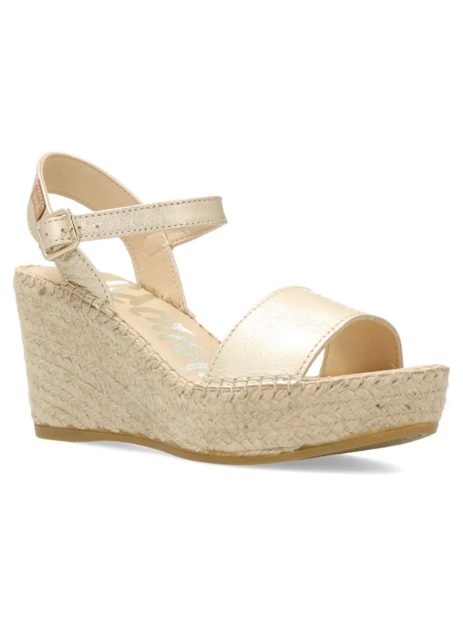 Fashion VIDORRETA Alpargata cuña alta hebilla mujer