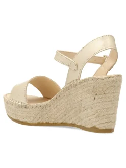 Fashion VIDORRETA Alpargata cuña alta hebilla mujer