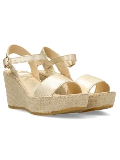 Fashion VIDORRETA Alpargata cuña alta hebilla mujer