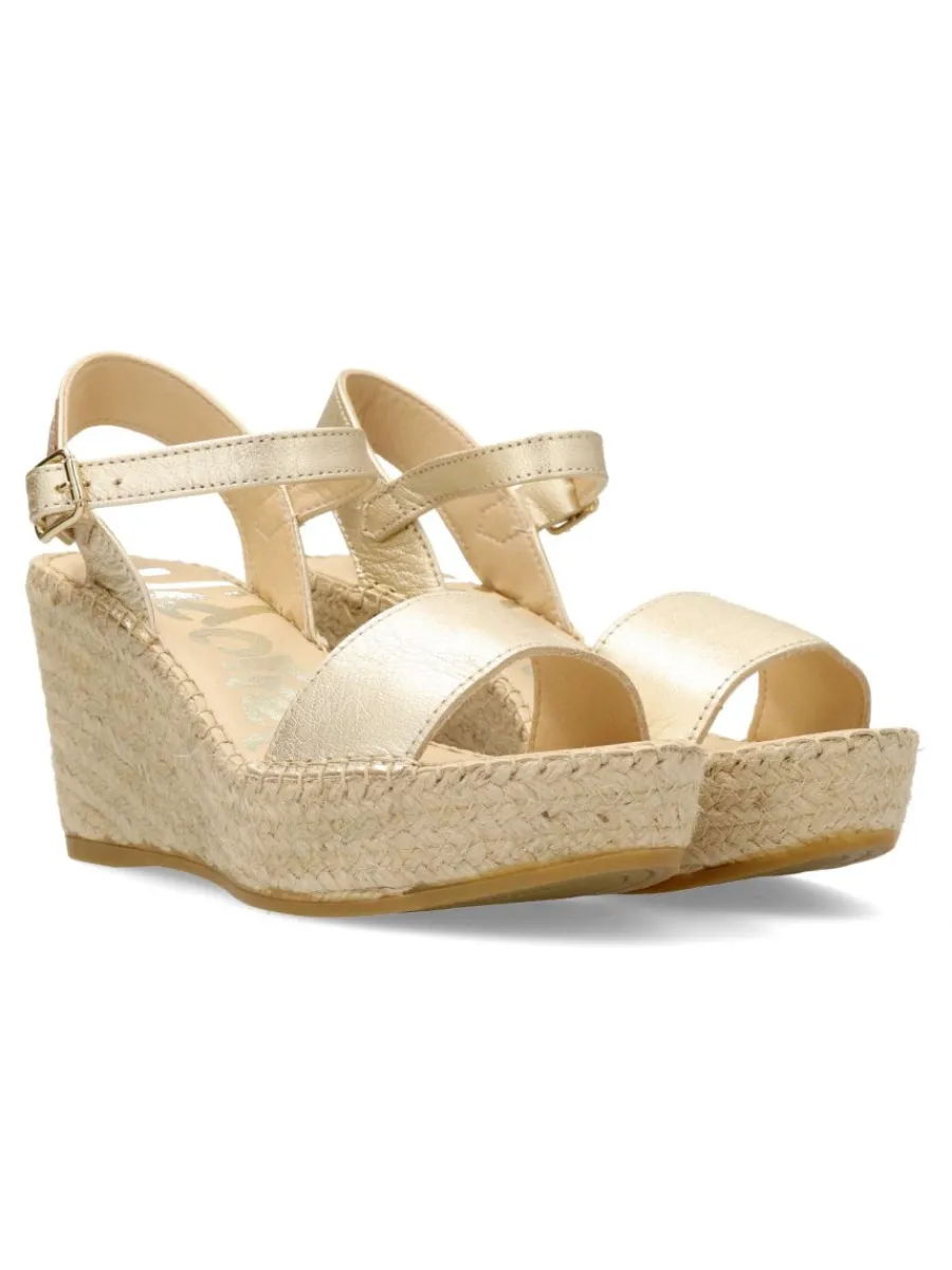 Fashion VIDORRETA Alpargata cuña alta hebilla mujer