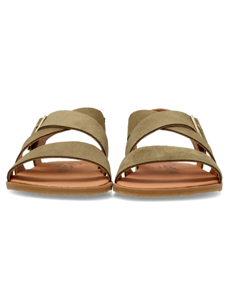 New VIVANT Sandalia barefoot piel serraje kaki