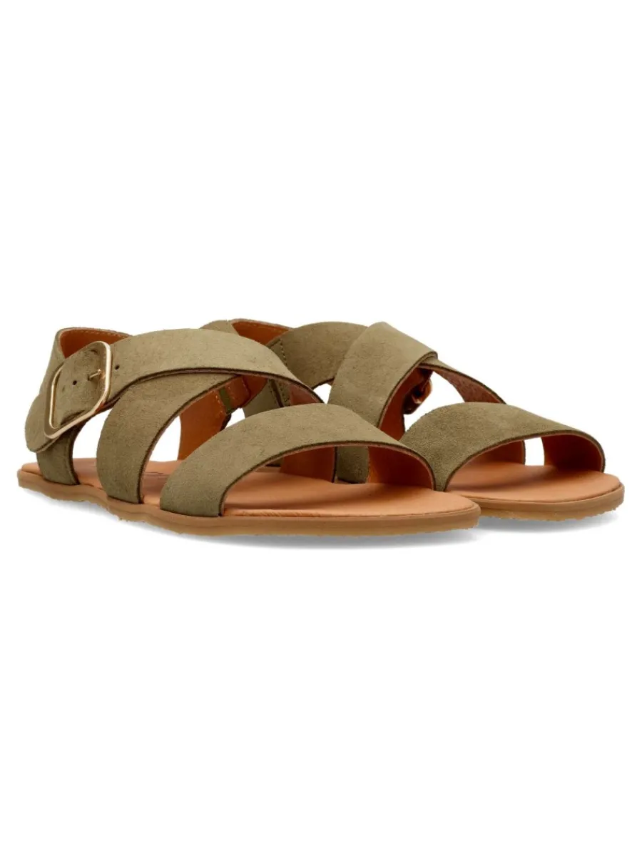 New VIVANT Sandalia barefoot piel serraje kaki
