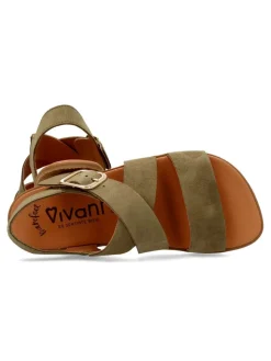 New VIVANT Sandalia barefoot piel serraje kaki
