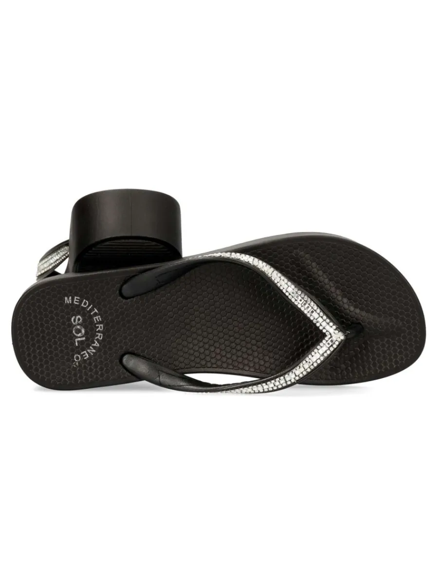 Clearance VVNN Sandalia chancla dedo negra