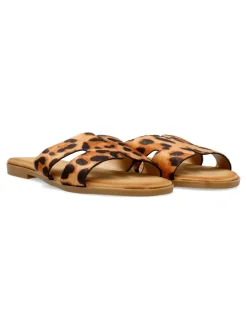 Clearance VVNN Sandalia plana estampado leopardo
