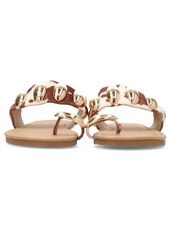 Fashion VVNN Sandalia plana print cebra mujer