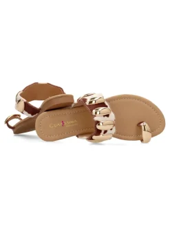 Fashion VVNN Sandalia plana print cebra mujer