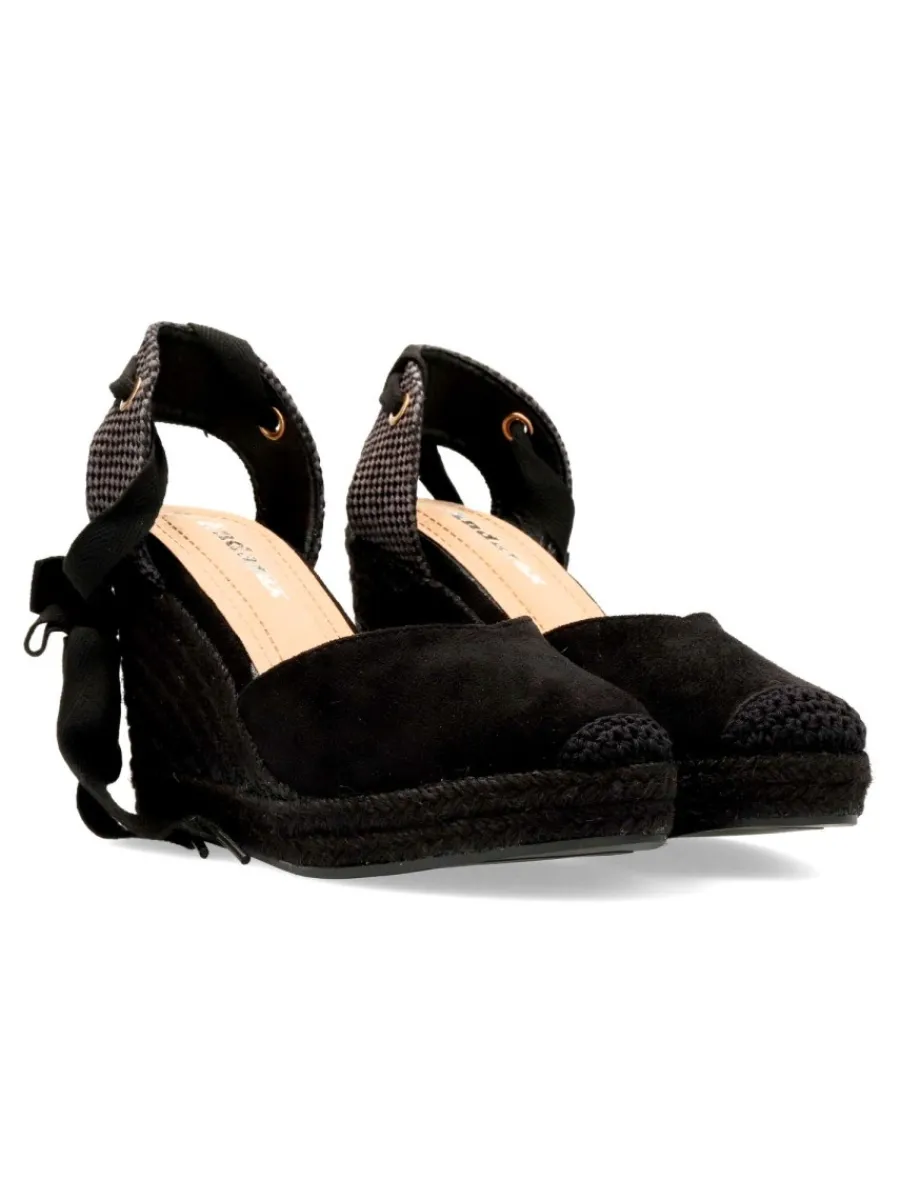 Discount VVNN Valenciana alpargata cintas yute negro