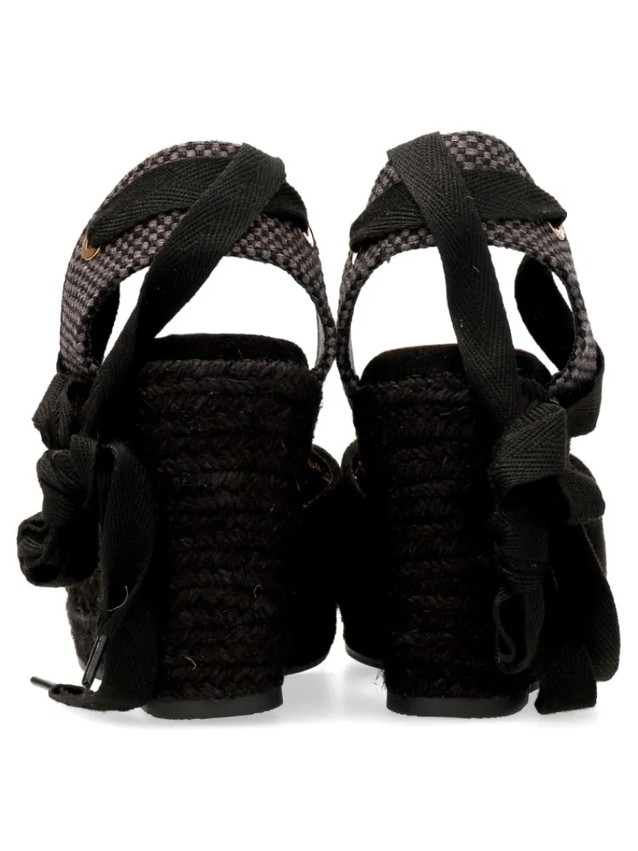 Discount VVNN Valenciana alpargata cintas yute negro