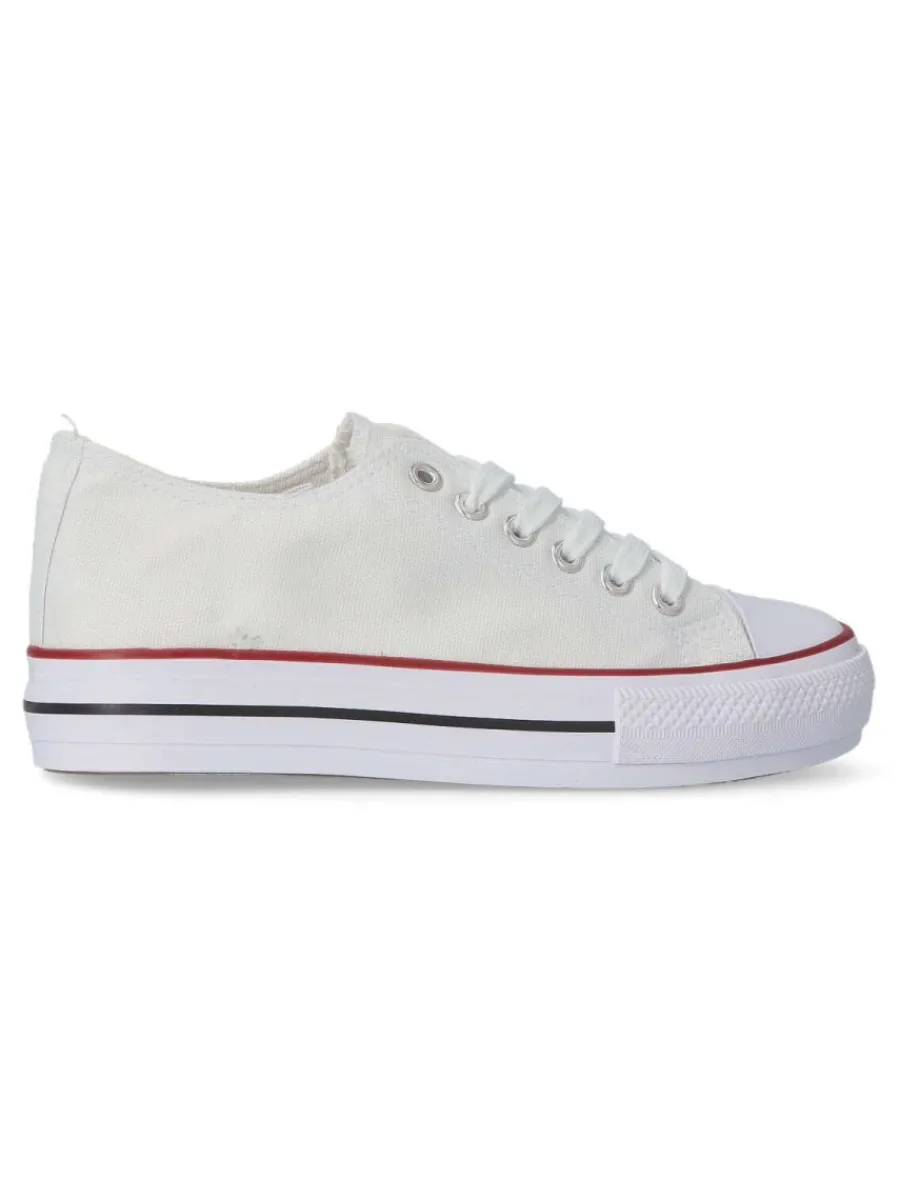 Online VVNN Zapatilla lona casual mujer BOL BYH72 BLANCO