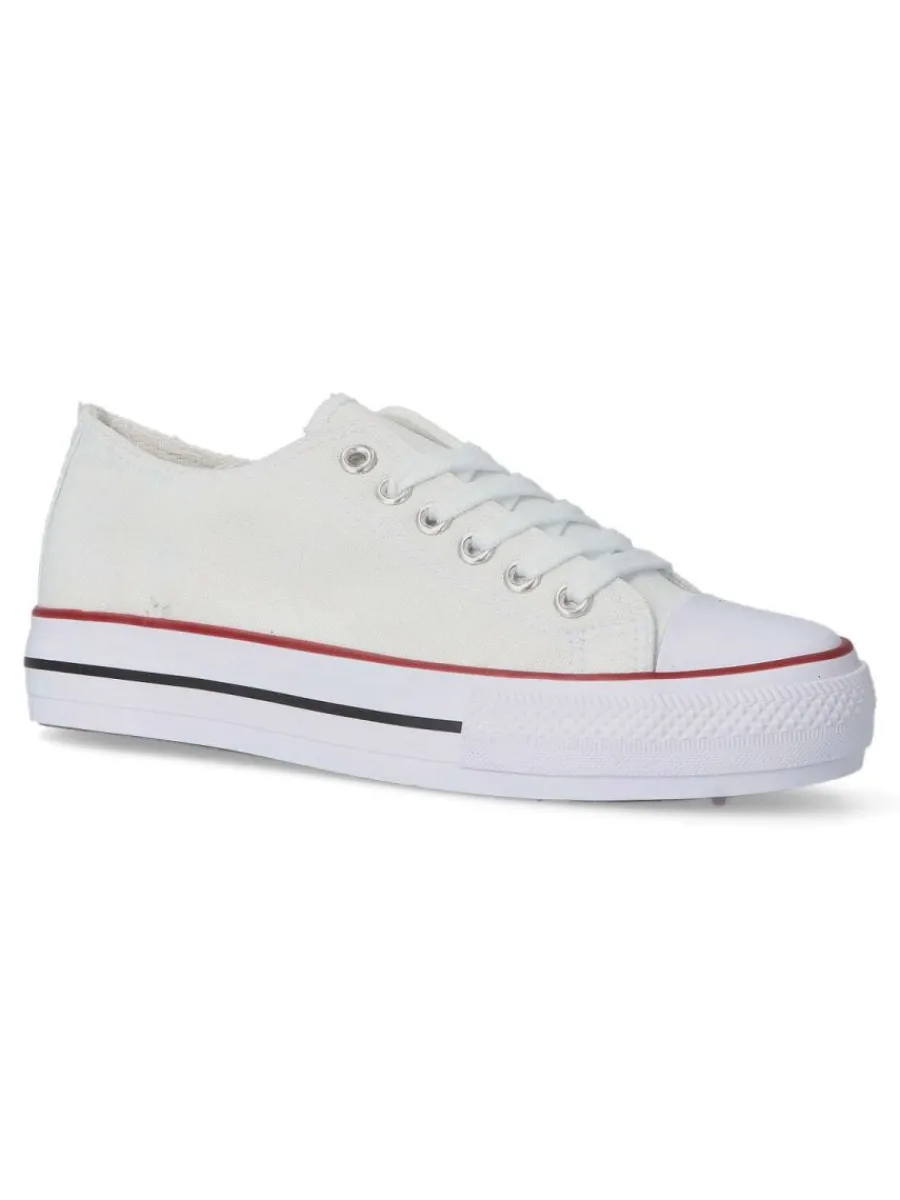 Online VVNN Zapatilla lona casual mujer BOL BYH72 BLANCO