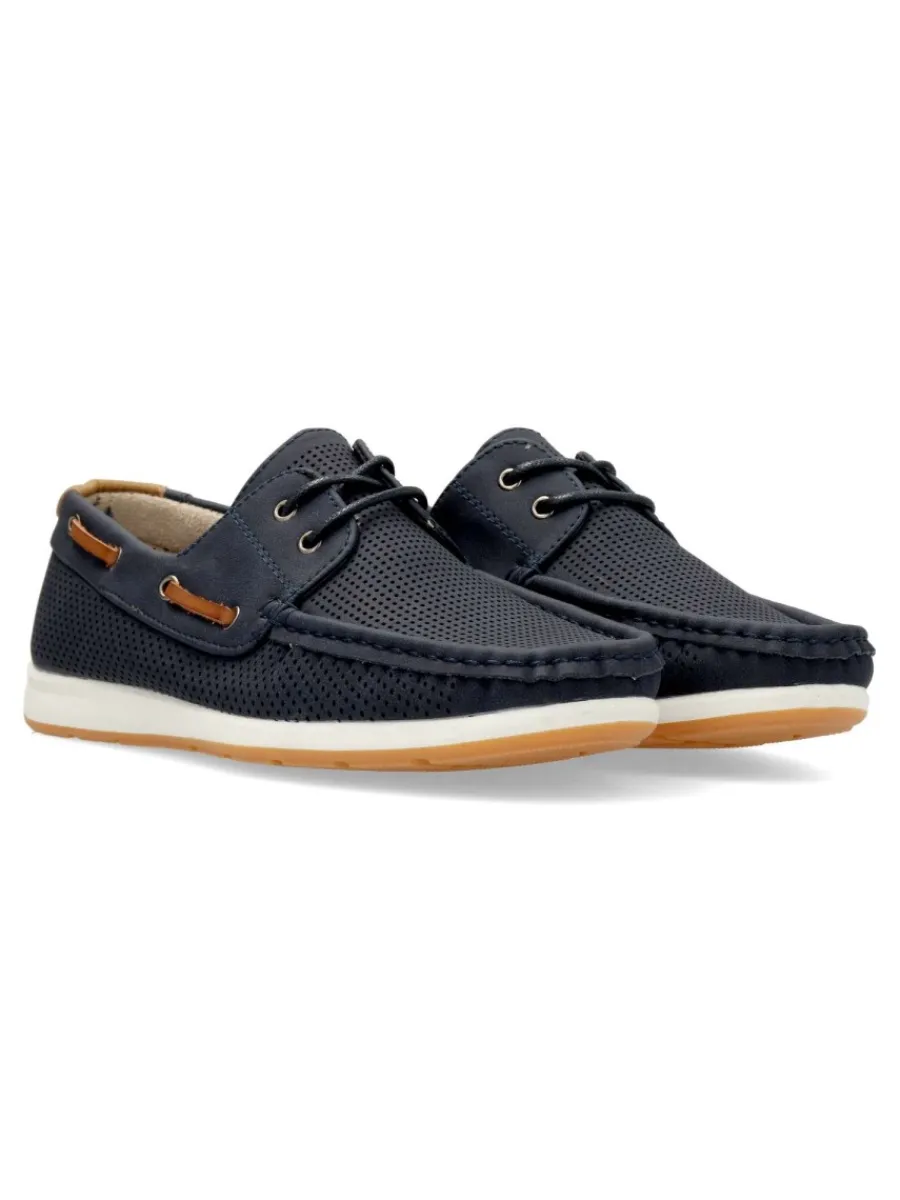 Fashion VVNN Zapato náutico casual troquelado