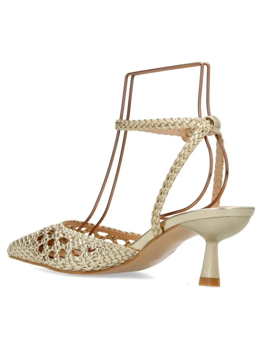 New VVNN Zapato salón trenzado metalizado