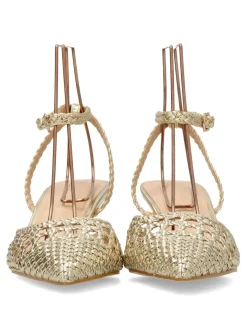 New VVNN Zapato salón trenzado metalizado